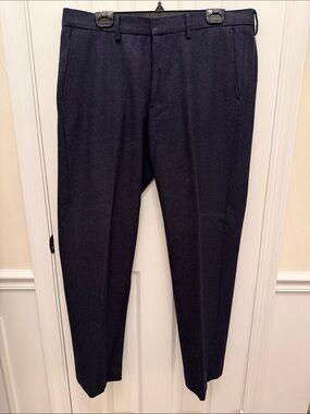 J.Crew Factory Men's Navy Herringbone Bedford Dress Pants